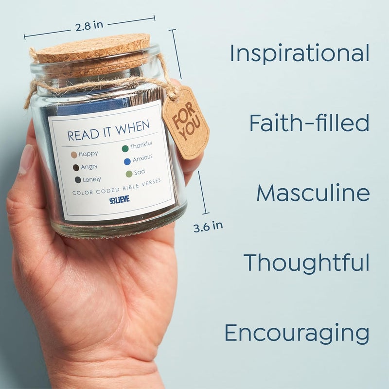 Believe - Bible Verse Jar, Read Me When Bible Verses Jar For Daily Encouragement, Christian Christmas Gifts For Men, Inspirational Stockings Stuffers, Religious Graduation Gifts (Men) - Image 5